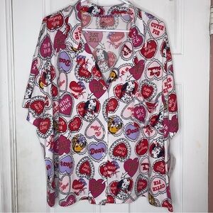 WAY TO CELEBRATE Valentine’s 2pc Pajamas Set Top and Shorts Puppies 3X NWT